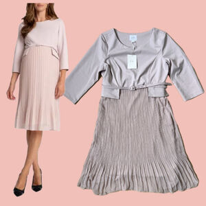 Seraphine Blush Pink Pleated Maternity Wedding Dress